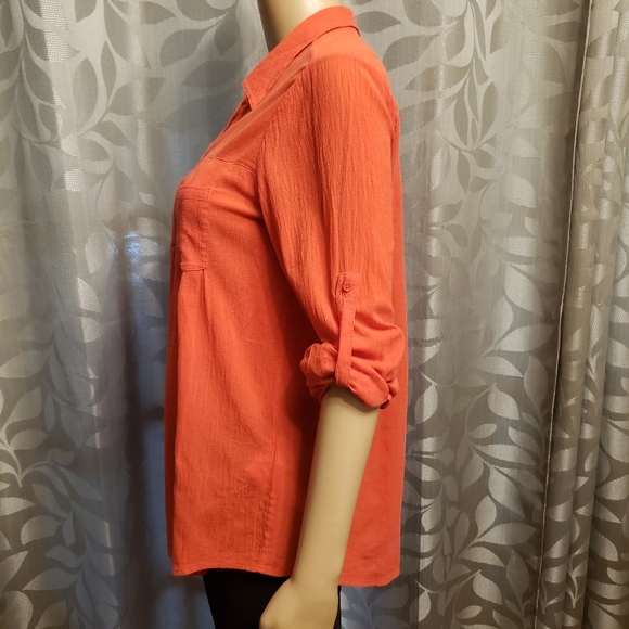 Joie Coral Button Down Blouse Size S - Picture 6 of 11